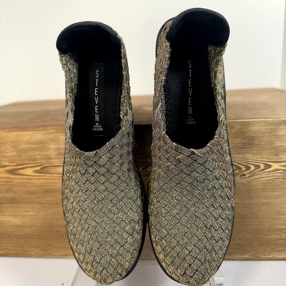 Steven by Steve Madden Betsi Woven Wedge Platform Clog SZ 6.5 Metallic Shoes - Picture 8 of 10